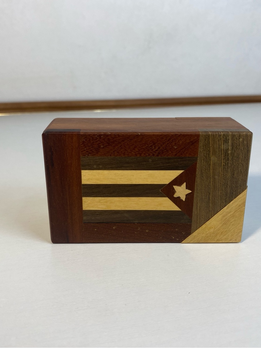 Wood Inlay Trinket Box 4 X 2.25 X 1.5"